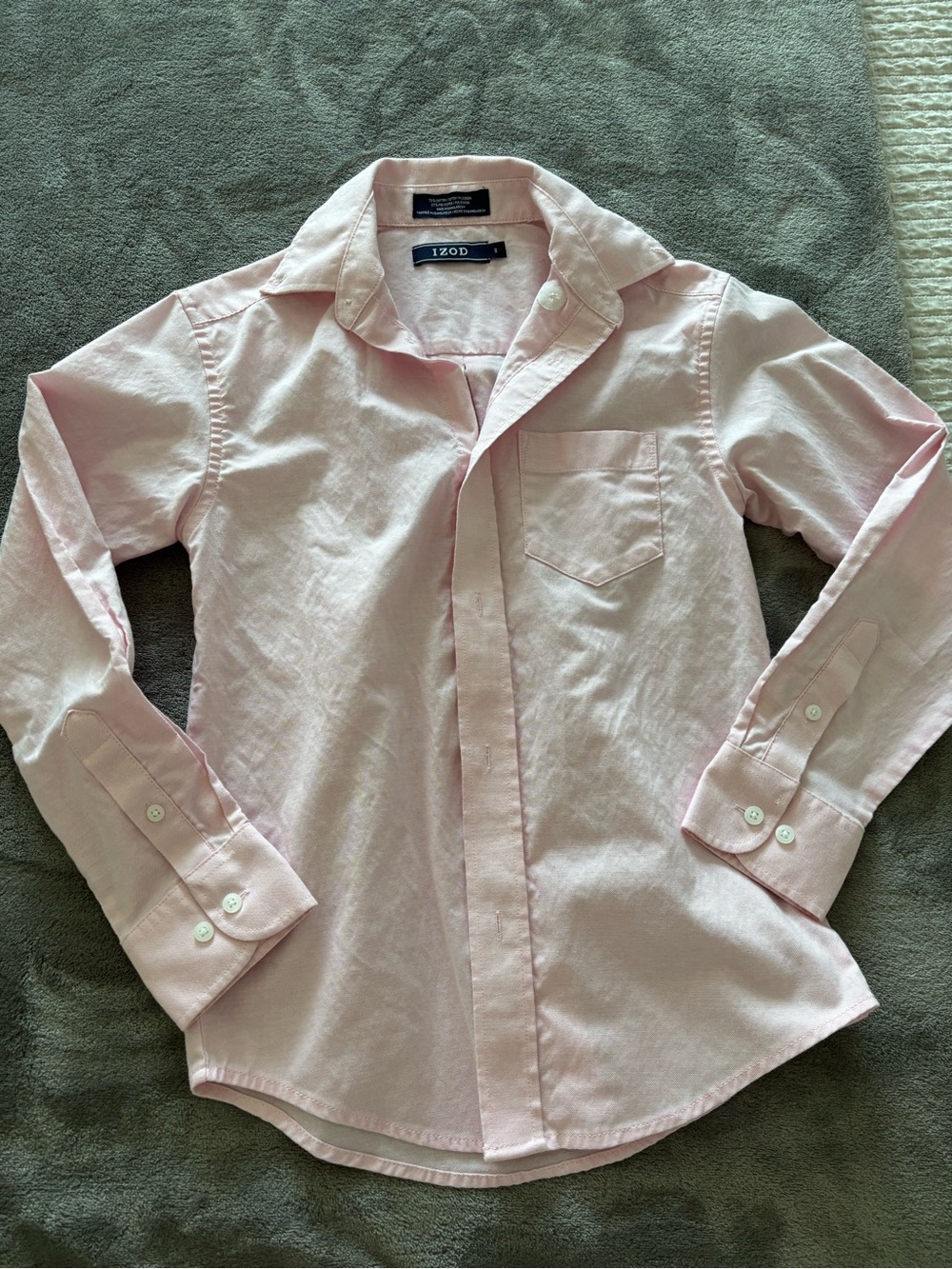 Boys Izod Light Pink Collared Button-Down Shirt - size 8